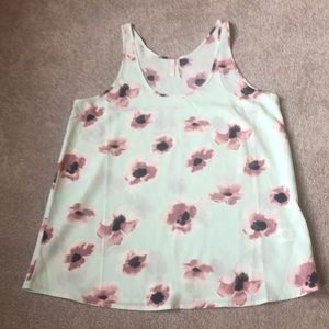 Mint green floral tank top